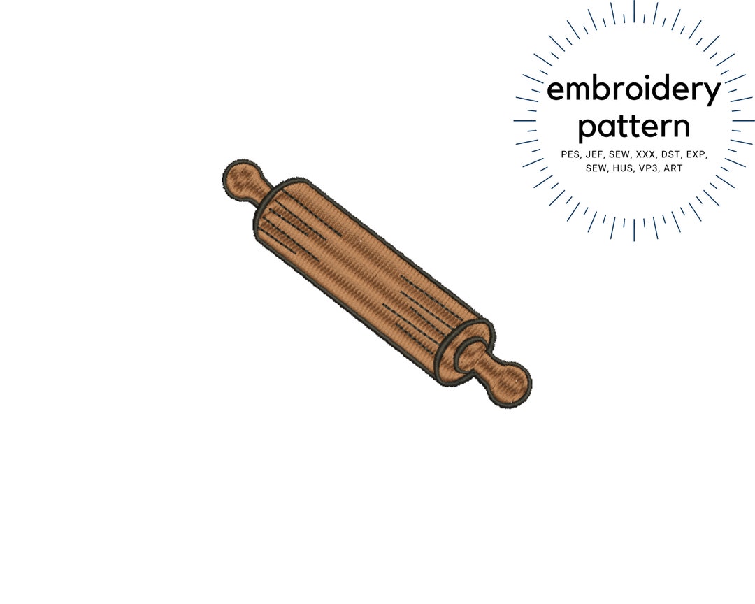Wooden Rolling Pin Machine Embroidery Designs Baking Tools Etsy