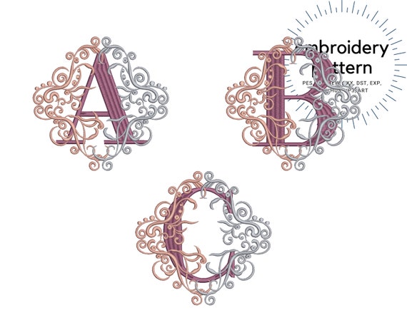 Single Felt 3 or 4 Letter Interlocking Monogram