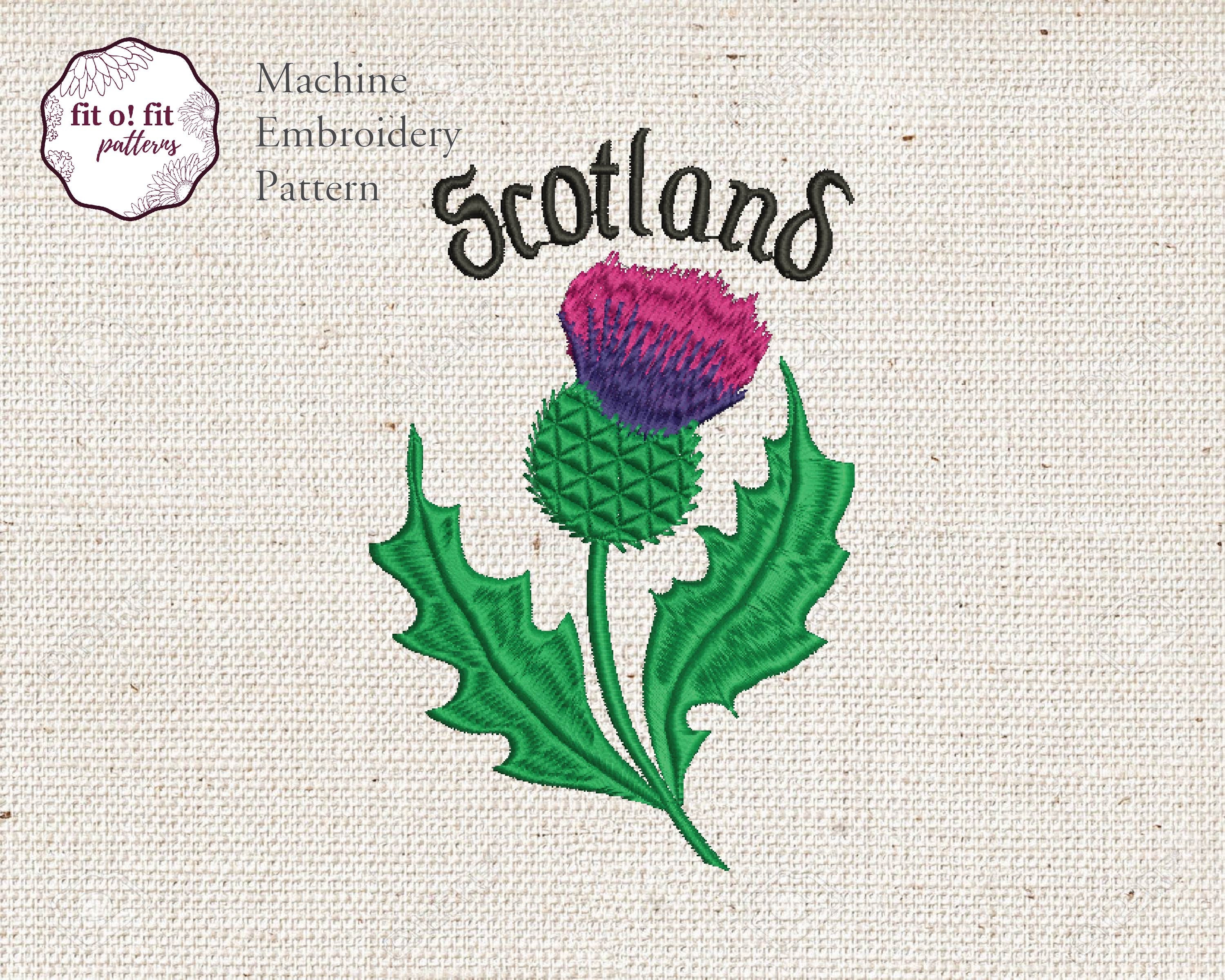 Thistle Embroidery Design Scotland Scottish Machine Etsy