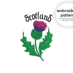 Thistle Embroidery Design, Scotland, Scottish Machine Embroidery, Purple Flower Machine Embroidery Patterns