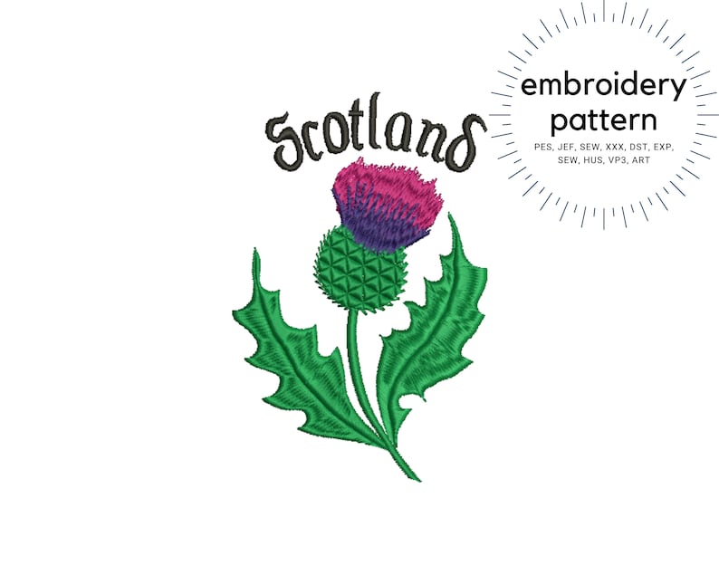 Thistle Embroidery Design Scotland Scottish Machine Etsy UK