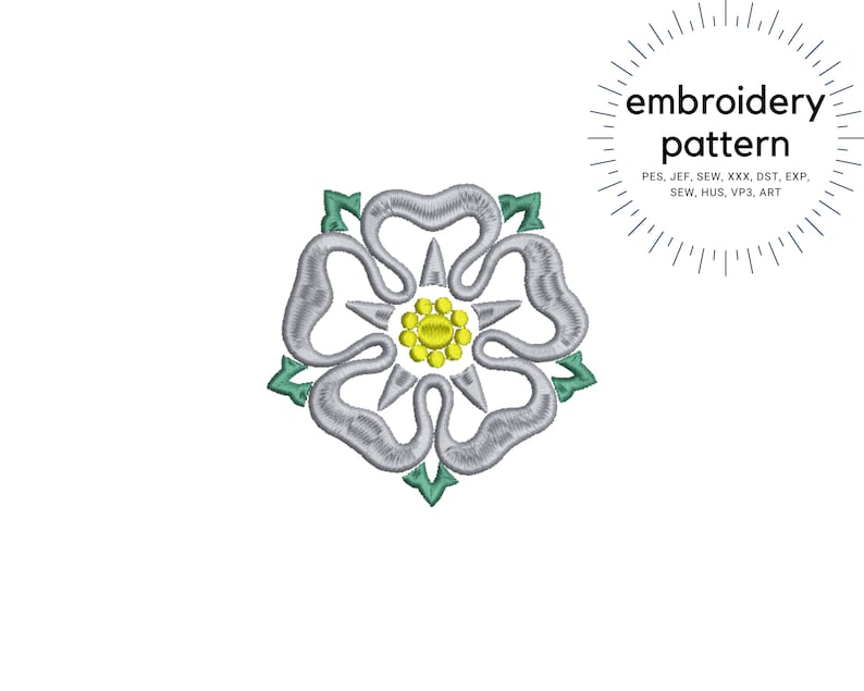 White rose embroidery design scottish jacobite rose machine  etsy White rose embroidery design scottish jacobite rose machine  etsy
