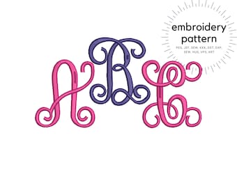 Monogram Letters Ricamo, Interlocking Vine Single Capital Letters, Alphabet Letters for Machine Embroidery