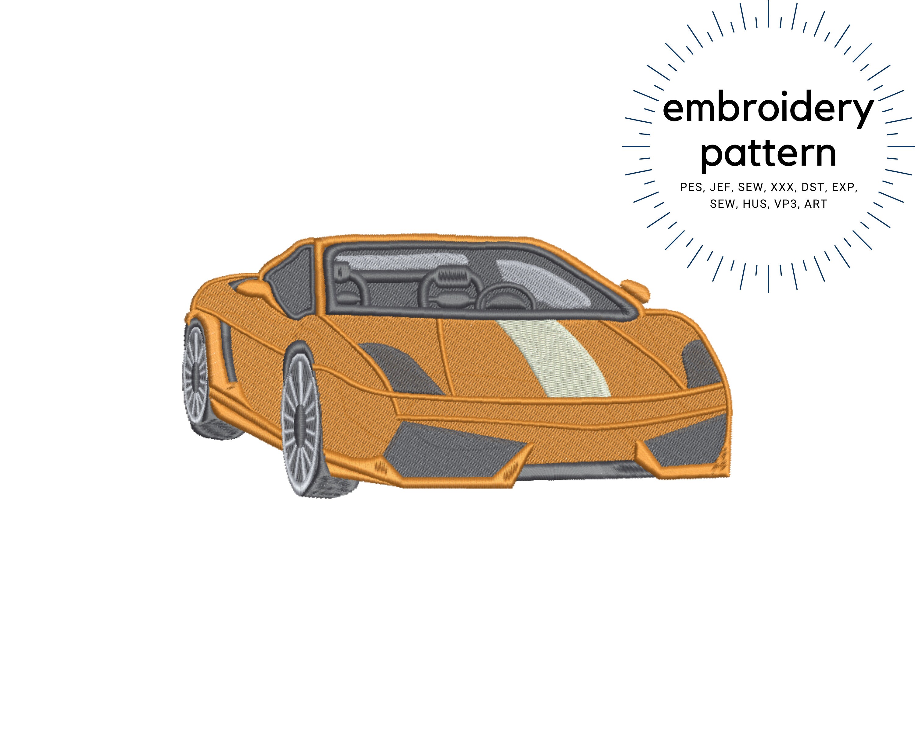 Automobile Embroidery Designs Fancy Car Machine Embroidery Etsy Australia