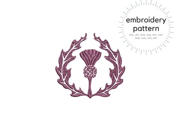 Disegno per ricamo a forma di cardo, mini cardo per ricamo a macchina