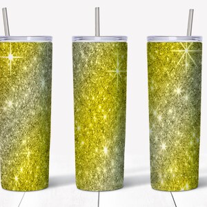 20 oz Skinny Silver Gold Glitter Tumbler | Straight/tapered Tumbler Design | Sublimation Tumbler | Tumbler PNG | Instant Digital Download