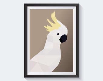 Cockatoo bird print, Bird print, Nursery decor,Nursery wall art,Pretty Bird Art,Cute Cockatoo Bird Print,Kids Room Bird Print,Printable Art