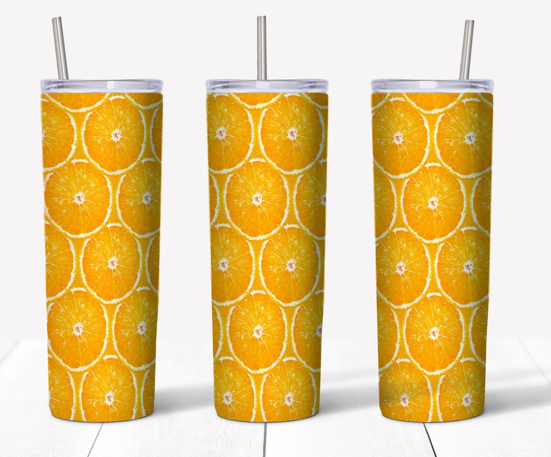 Orange Fruit Tumbler Wrap 20 Oz Skinny Tumbler Sublimation Etsy