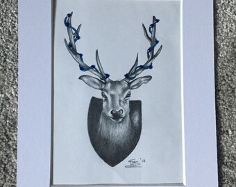 Antler drawing Etsy