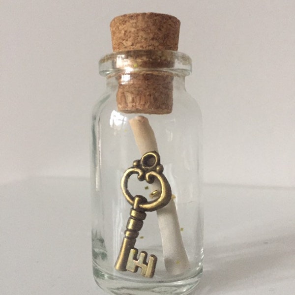 Magic scroll and key bottle