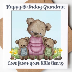 Carte d'anniversaire grand-mère, carte d'anniversaire personnalisée