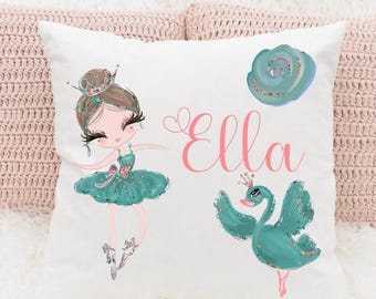 Personalisierte Ballerina Kissen | Benutzerdefinierte Name Ballett Schlafzimmer Dekor