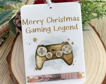 Personalised Gamer Money Holder, Christmas Gaming Gift, Tree Decoration