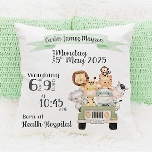 Personalised New Baby Cushion