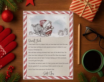 "Hochwertiger Brief vom Weihnachtsmann mit Wachs versiegeltem Umschlag ""North Pole""."