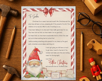 "Hochwertiger Brief vom Weihnachtsmann mit Wachs versiegeltem Umschlag ""North Pole""."