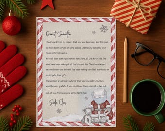 "Hochwertiger Brief vom Weihnachtsmann mit Wachs versiegeltem Umschlag ""North Pole""."