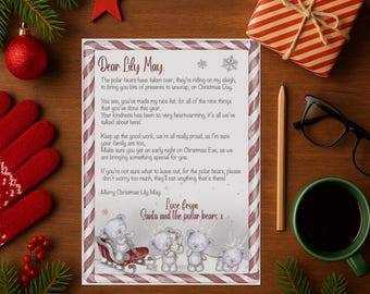 "Hochwertiger Brief vom Weihnachtsmann mit Wachs versiegeltem Umschlag ""North Pole""."