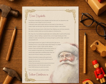 "Hochwertiger Brief vom Weihnachtsmann mit Wachs versiegeltem Umschlag ""North Pole""."