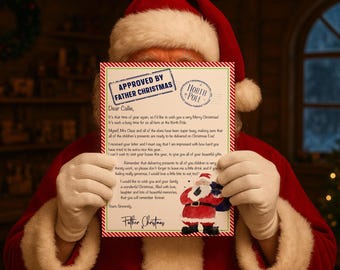"Hochwertiger Brief vom Weihnachtsmann mit Wachs versiegeltem Umschlag ""North Pole""."