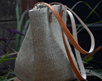 Sac en sisal gris | Sac Kiondo | Sac de plage | Sac de marché | Cabas en sisal