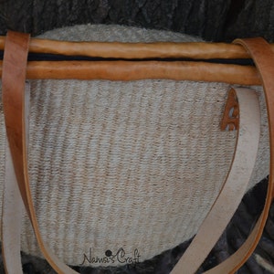 Handwoven Kiondo Bag Sisal Basket Zipped bag Market Bag image 3