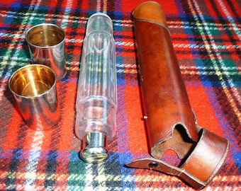 Heupfles picknickset van leer, reisset voor drankjes, outdoor