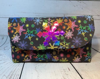 Rainbow Snowflake Clutch Bag