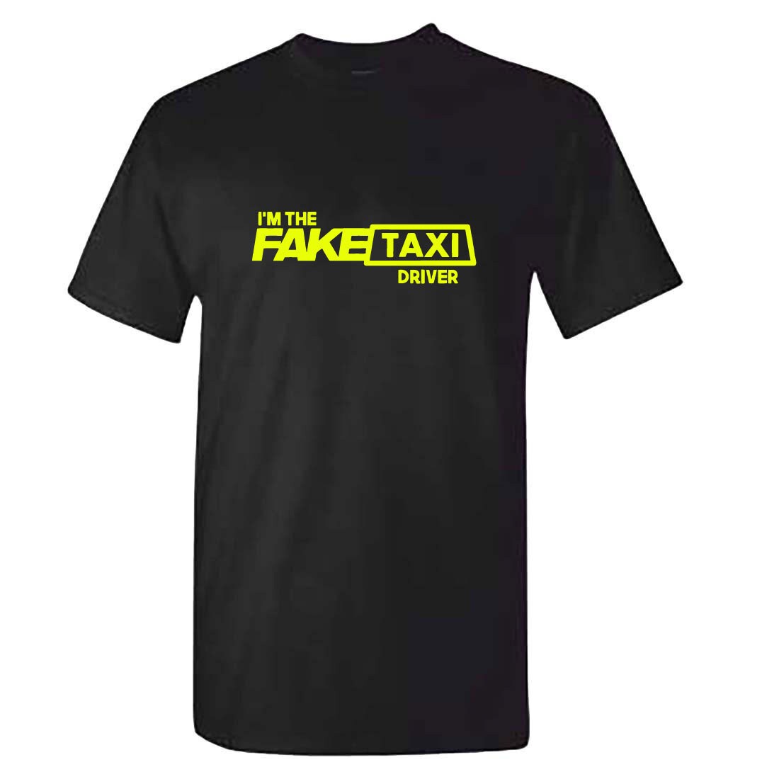 Image of Mens Black Fake Taxi Driver Tshirt - Rude Joke Pornhub Shirt