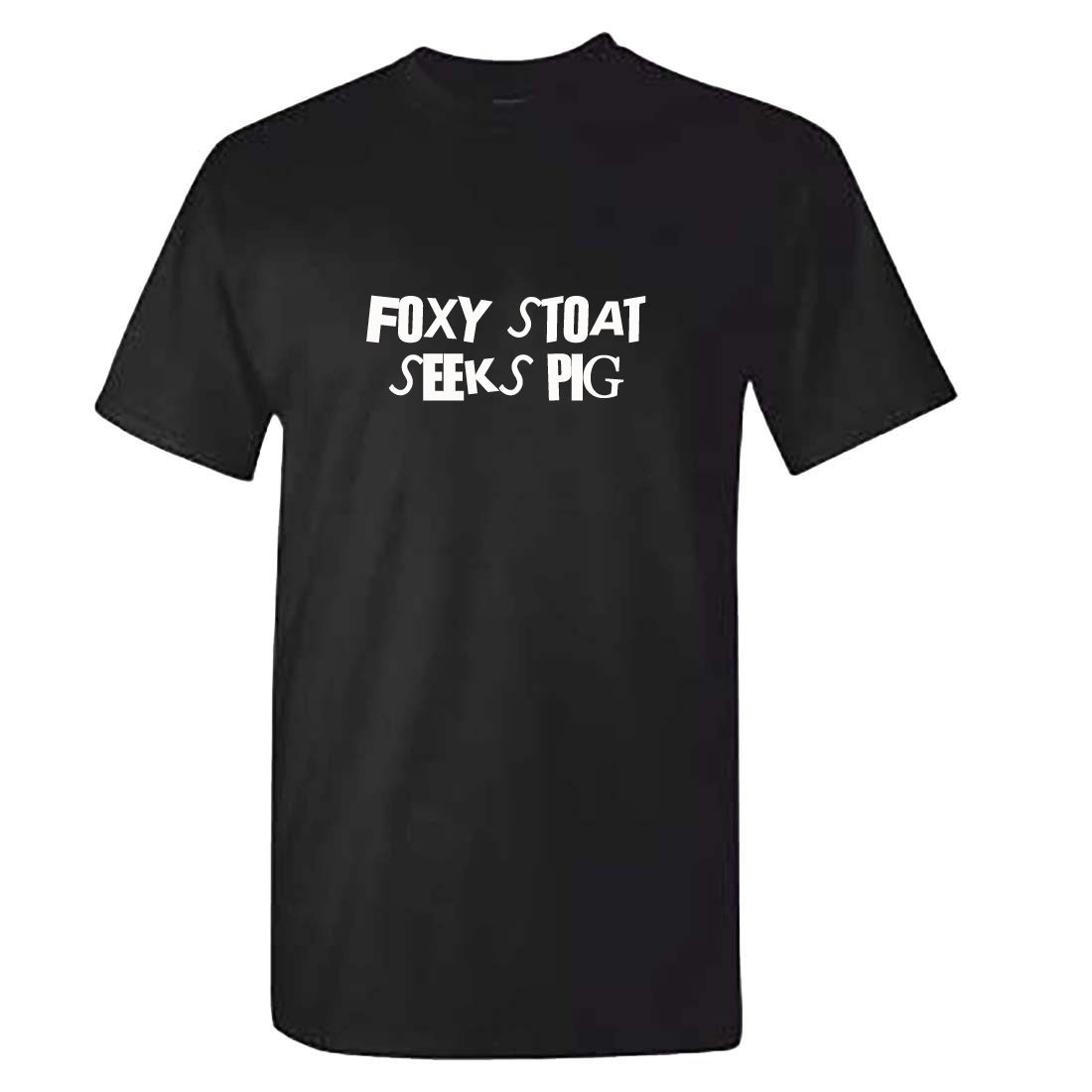 Image of Foxy Stoat Seeks Pig Tshirt - Mens Funny Bottom T-Shirt Rik Mayall