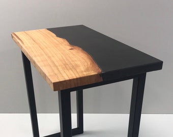 Live Edge Cherry and Concrete Side Table