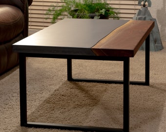 Missouri Walnut and Concrete Coffee Table