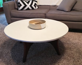 Mid Century Modern Walnut and Concrete Coffee Table