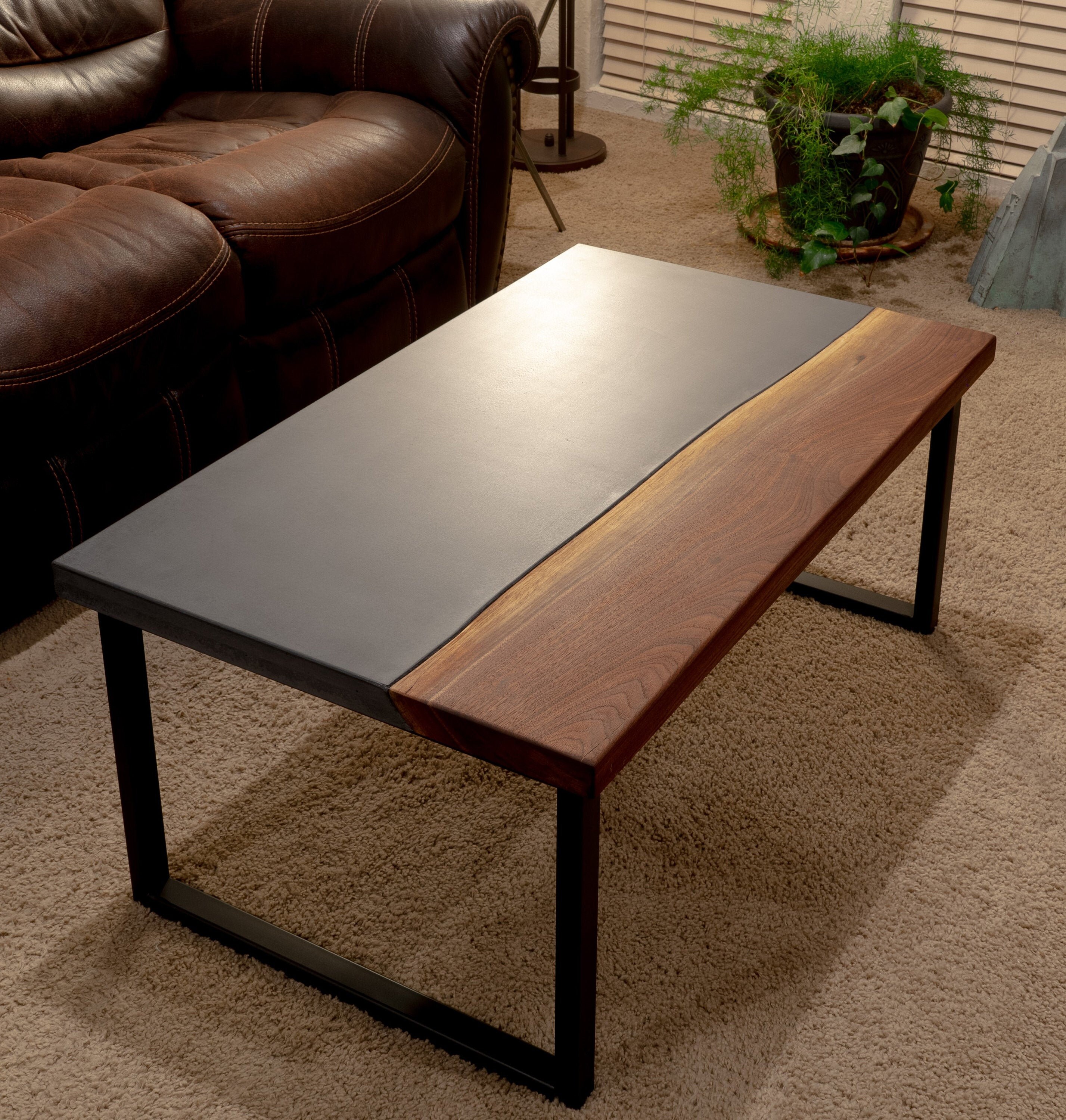 Missouri Walnut and Concrete Coffee Table Etsy UK