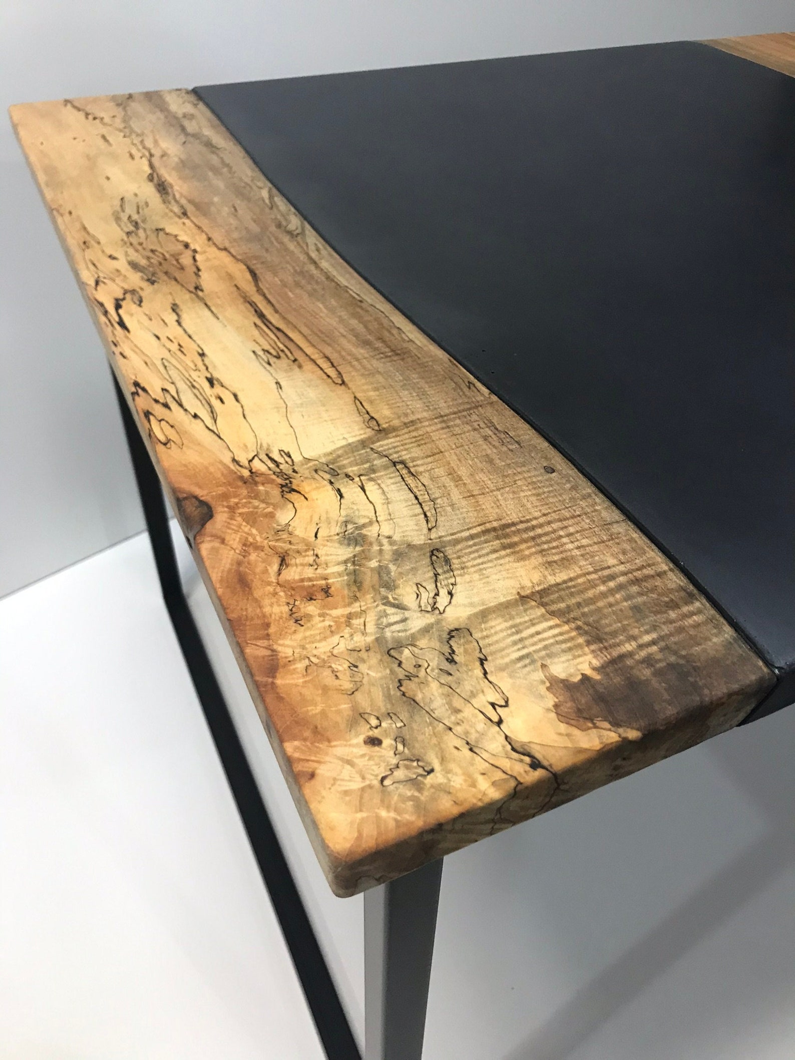 Live Edge Curly Maple Coffee and Side Table Etsy