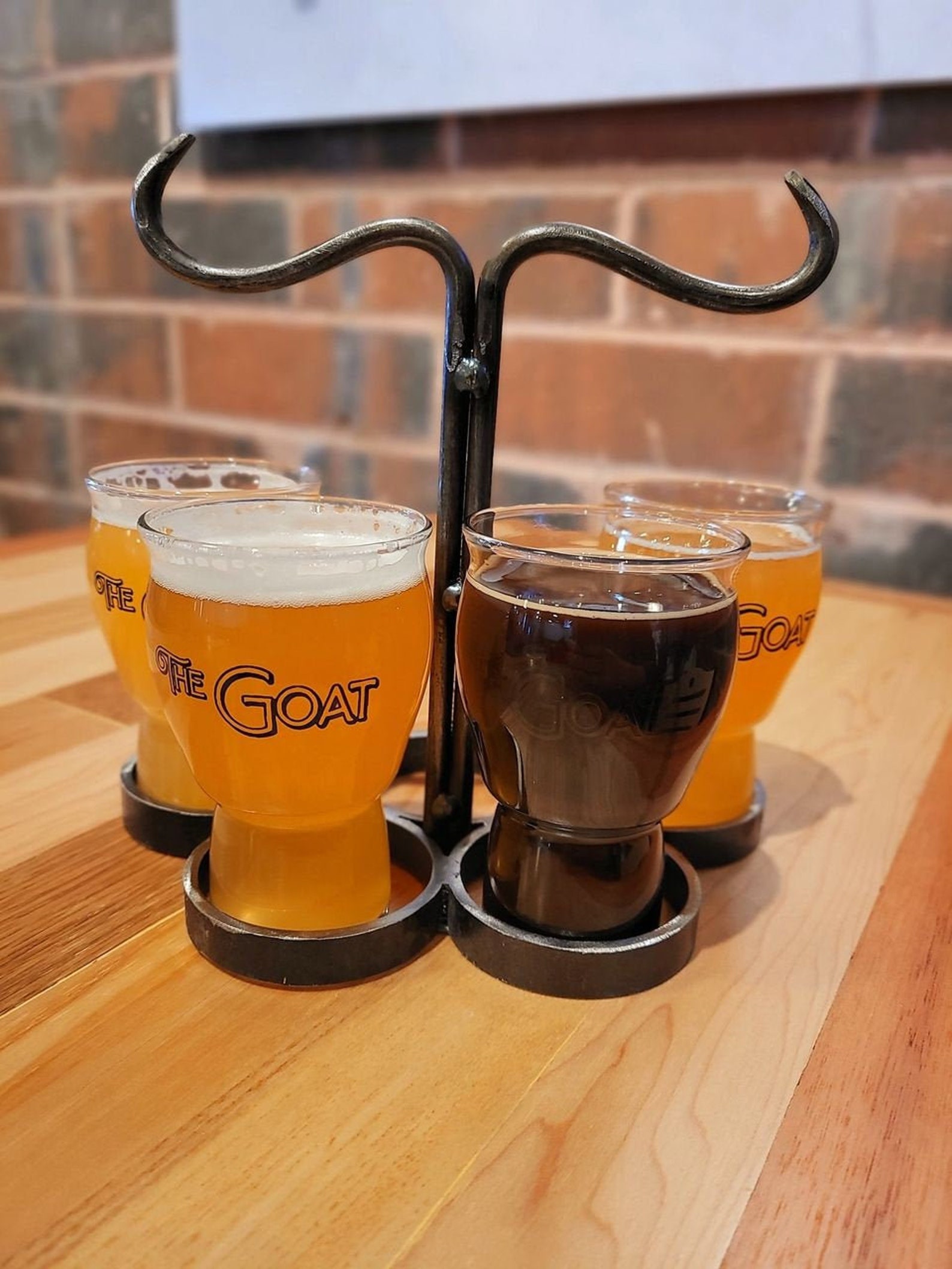 Custom Hand Steel Beer Flight Holder with 5.75 oz Etsy