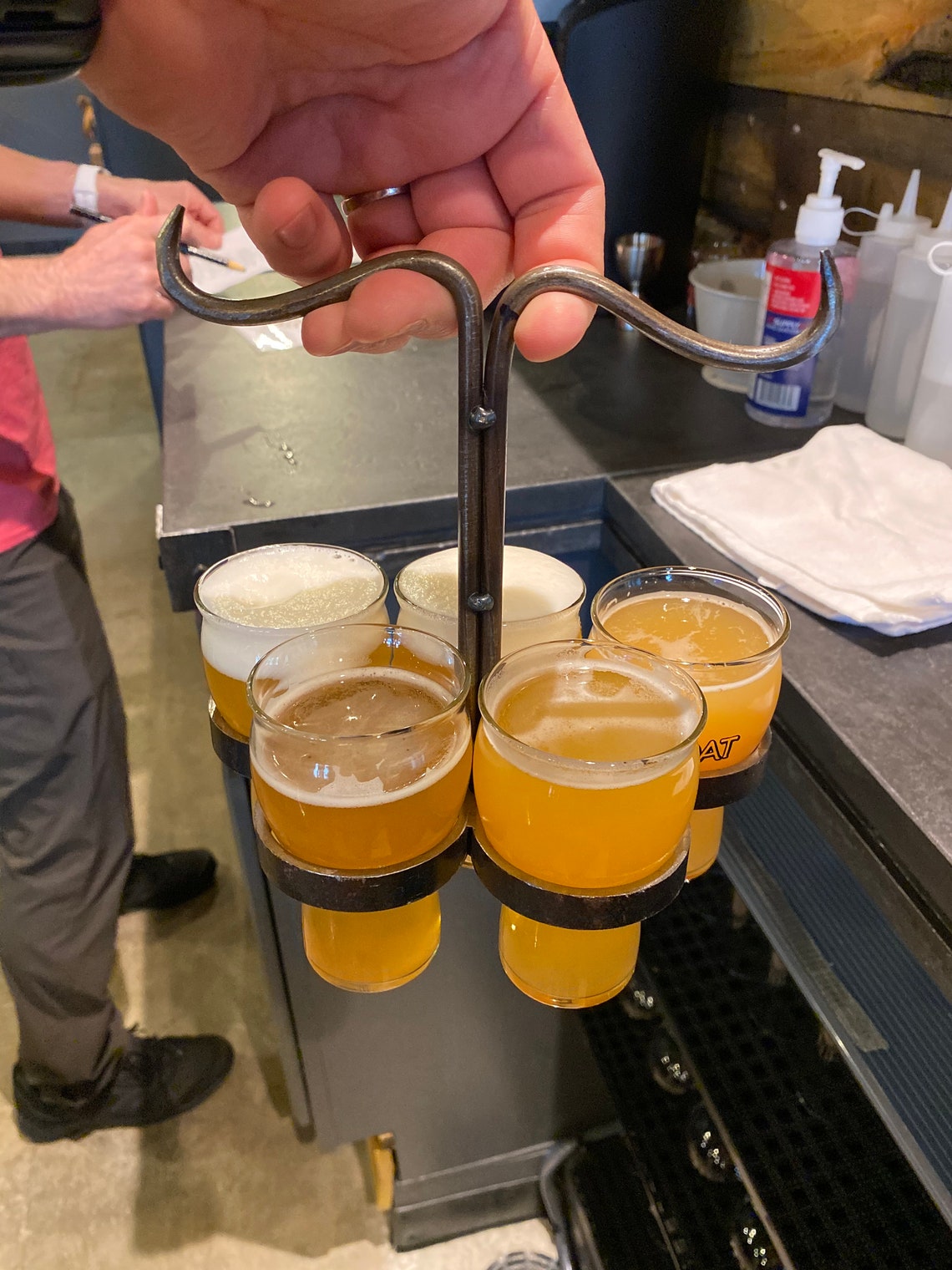 Custom Hand Steel Beer Flight Holder with 5.75 oz Etsy