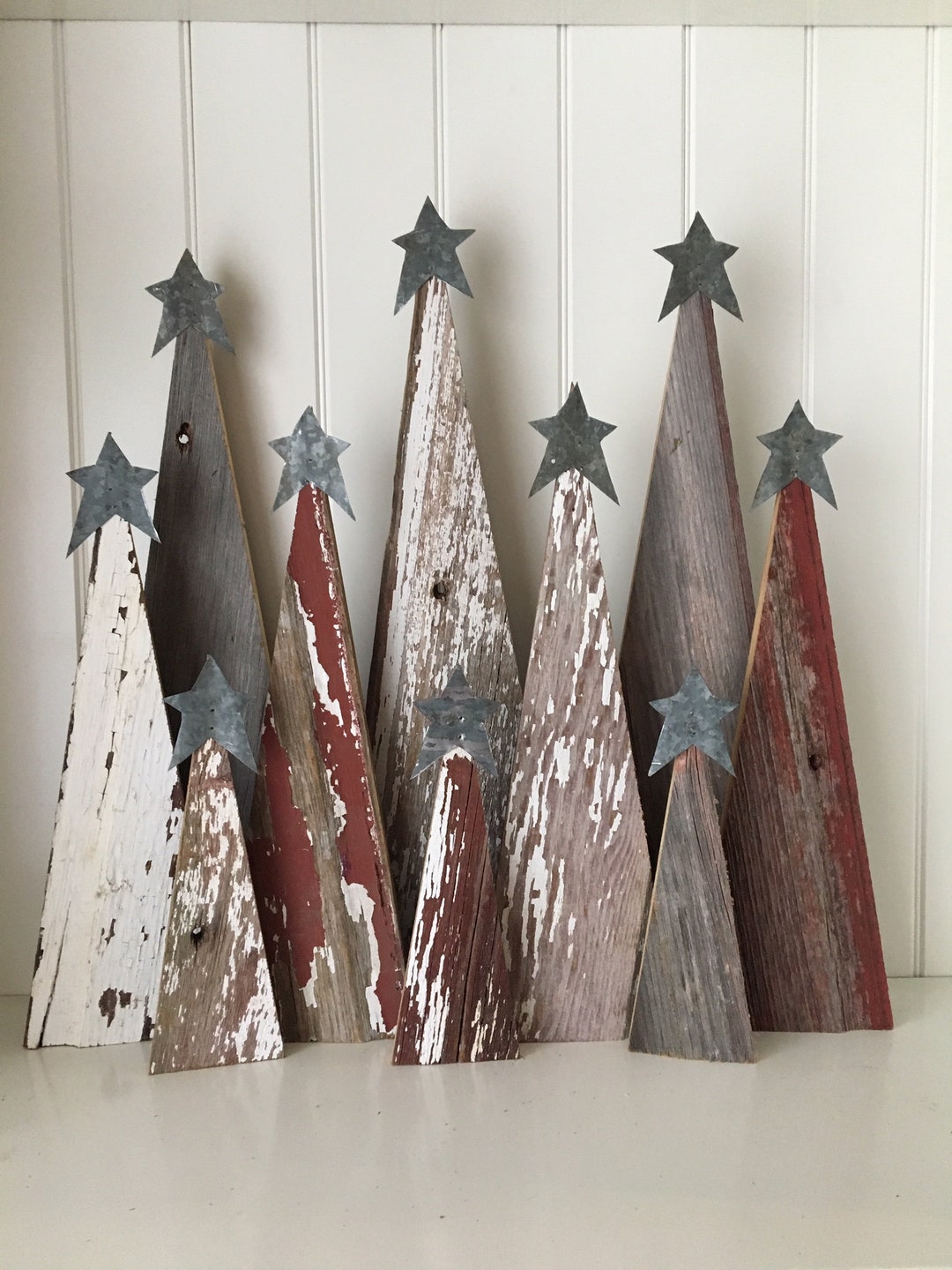 Rustic Barn Wood Christmas Trees - Set of Three Trees - Etsy
