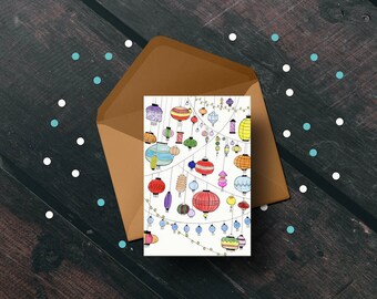 Happy New Year Lantern Card
