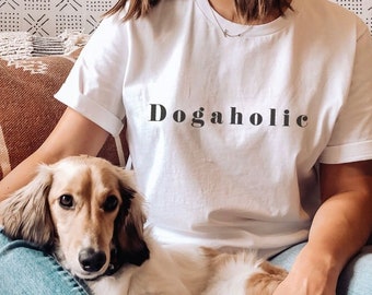Dogaholic Graphic Tee - Women's Premium Cotton Blend T-Shirt