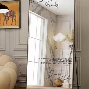 Wedding Welcome Sign Mirror Decal | Wedding Decor | Wedding Friends and Family | You look incredible