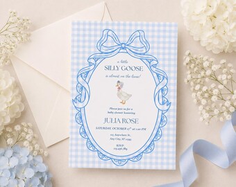 Silly Goose Baby Shower Invitation, Editable Template (Digital Download)