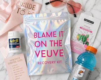 Bachelorette Hangover Kit Bag | Blame it on Veuve Recovery Pouch
