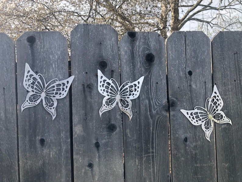 Butterfly Metal Wall Art Outside Garden Gift Etsy