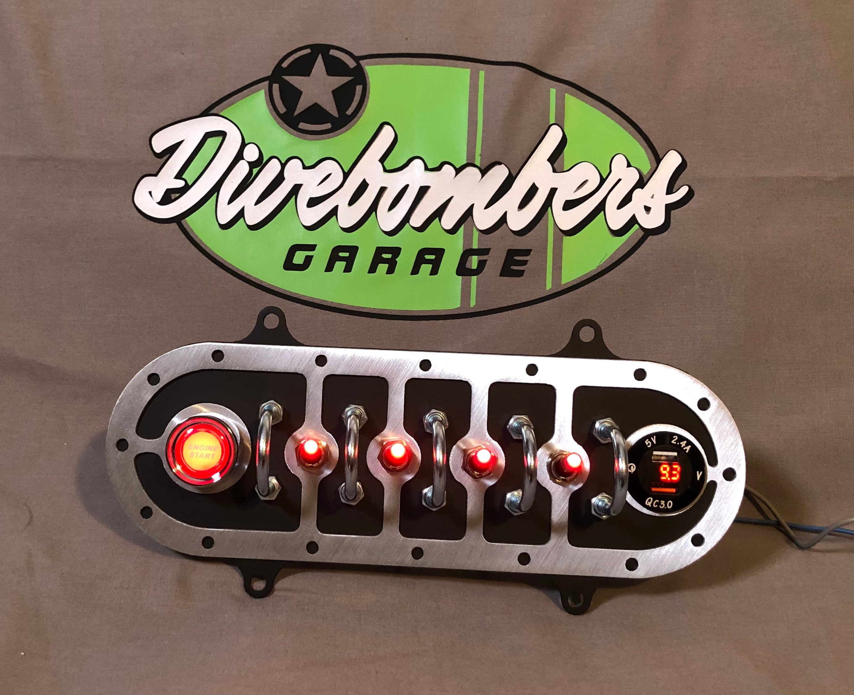 Bomber Style Push Button Flush Mount Switch Panel With USB, Volt Meter ...