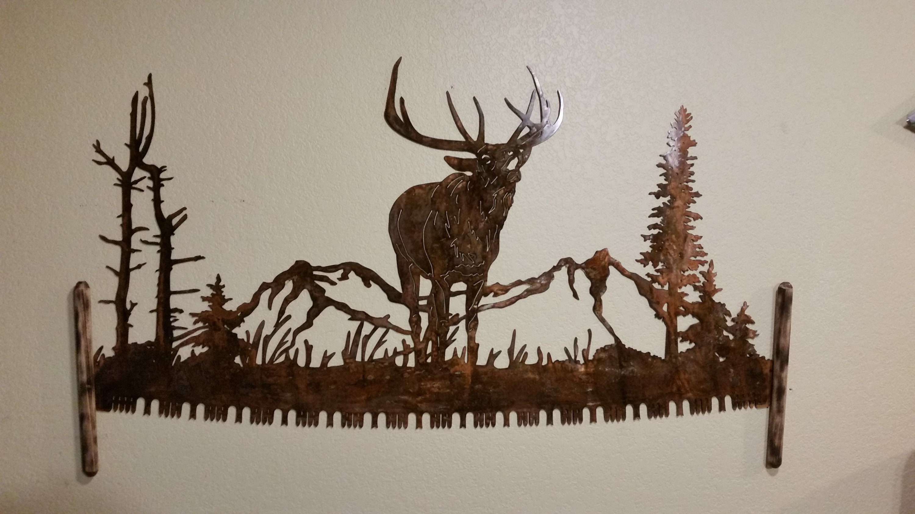 Elk Crosscut Saw DIY Kit Wall Art Rustic Home Decor Metal Art Etsy