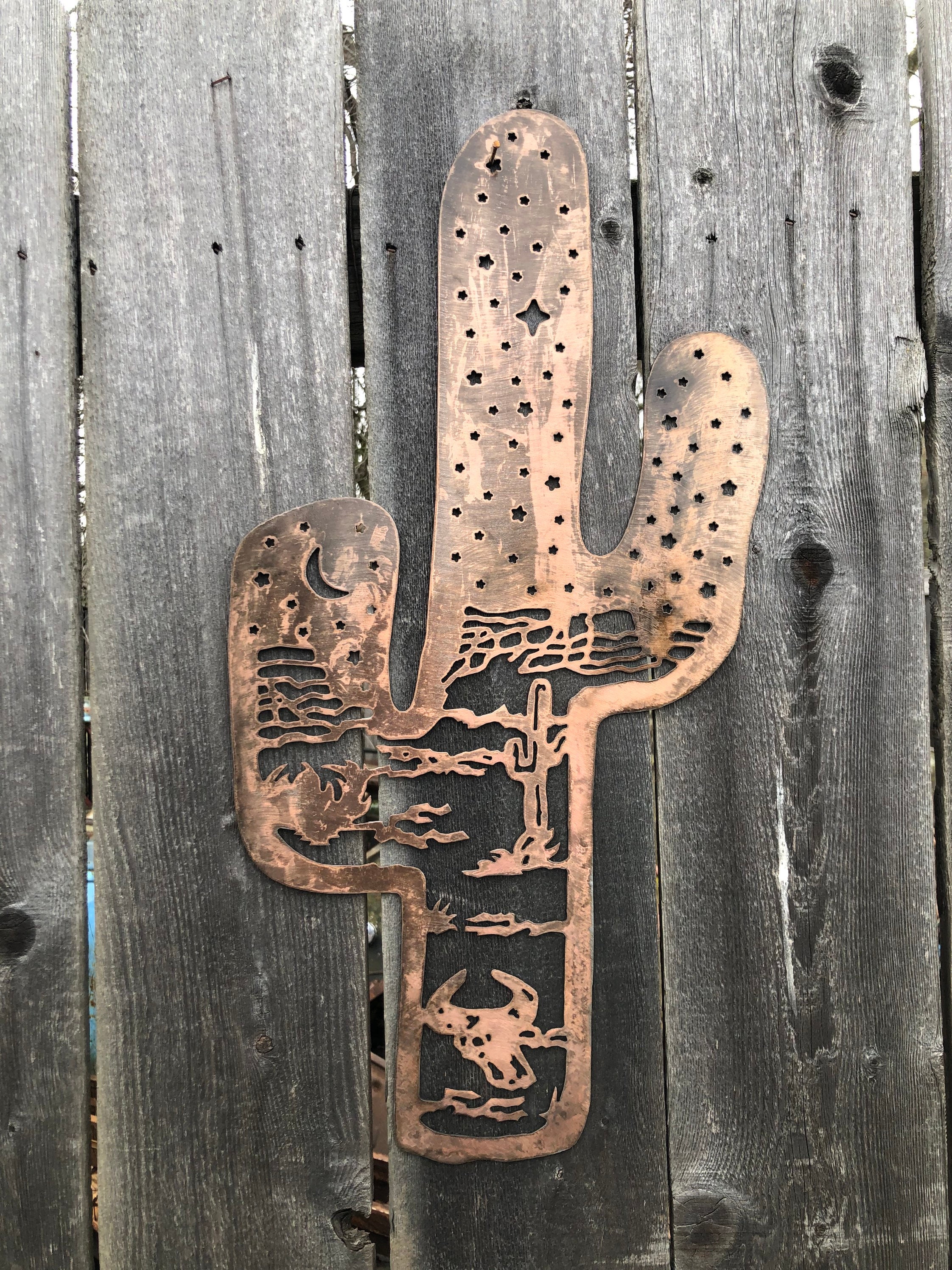 Cactus Metal Wall Art Southern Desert Scene Gift - Etsy