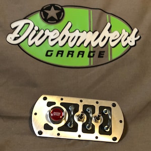 Push Button Start Switch Panel 2 LED Bomber style Custom hotrod panel