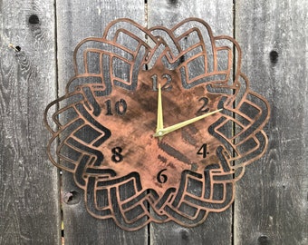 Abstract rustic copper clock