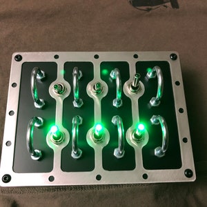 6 LED switch panel rectangular military style
